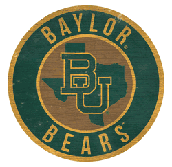 Baylor Bears 12 in. Circle w/ State Sign