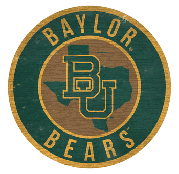 Baylor Bears 12 in. Circle w/ State Sign