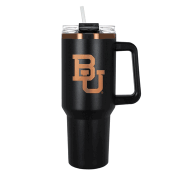 Baylor Bears 40oz Black and Copper Colossus Travel Mug with Straw