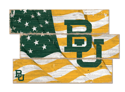 Baylor Bears American Flag 3 Plank
