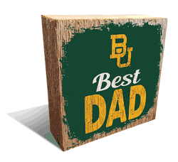 Baylor Bears Best Dad 6x6 Wood Block
