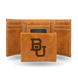 Baylor Bears Brown Laser Engraved Faux Leather Trifold