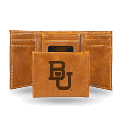 Baylor Bears Brown Laser Engraved Tri-Fold Wallet