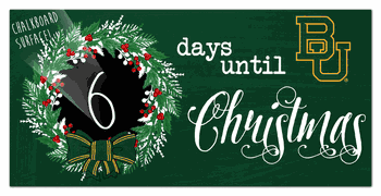 Baylor Bears Chalk Christmas Countdown 6x12 Sign