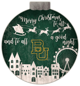 Baylor Bears Christmas Village 12in Wall Art