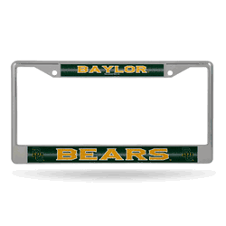 Baylor Bears Classic 12" x 6" Silver Bling Chrome Car/Truck/SUV Auto Accessory