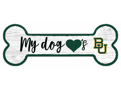 Baylor Bears Dog Bone 6x12 Sign