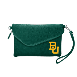 Baylor Bears Fold Over Crossbody Pebble Green