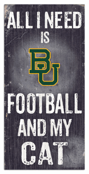 Baylor Bears Football and My Cat 6x12 Sign