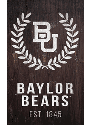 Baylor Bears Laurel Wreath 11x19 Sign