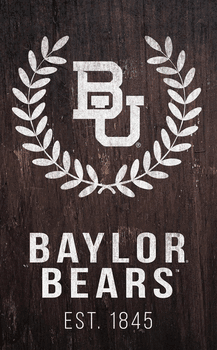 Baylor Bears Laurel Wreath 11x19 Sign