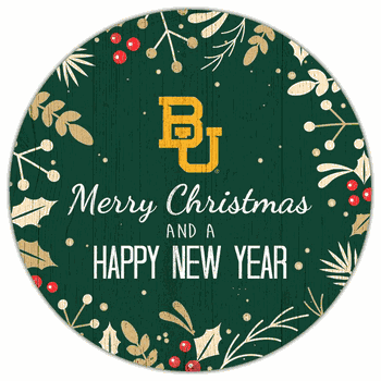 Baylor Bears Merry Christmas & New Year 12in Circle