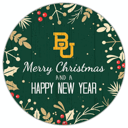 Baylor Bears Merry Christmas & New Year 12in Circle