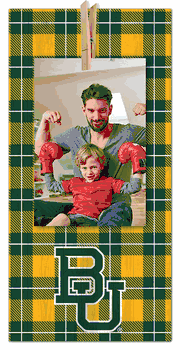 Baylor Bears Plaid Clothespin 6x12 Sign