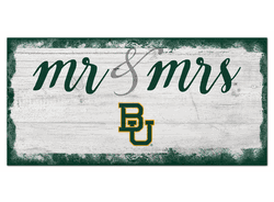 Baylor Bears Script Mr & Mrs 6x12 Sign