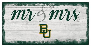 Baylor Bears Script Mr & Mrs 6x12 Sign