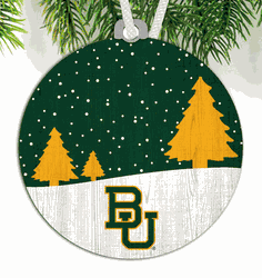 Baylor Bears Snow Scene Ornament