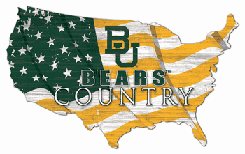 Baylor Bears USA Shape Flag Cutout