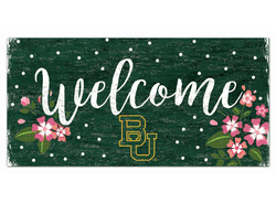 Baylor Bears Welcome Floral 6x12 Sign