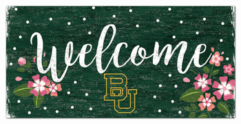 Baylor Bears Welcome Floral 6x12 Sign