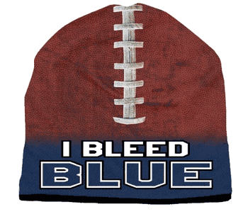 Beanie I Bleed Style Sublimated Football Navy Blue Design