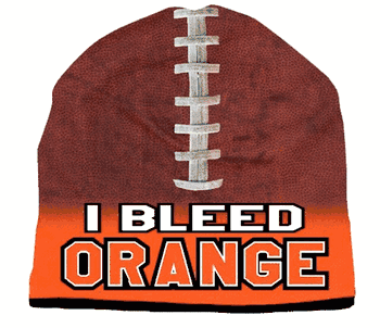 Beanie I Bleed Style Sublimated Football Orange Design