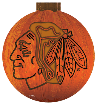 Blackhawks 12 in. Halloween Pumpkin Sign