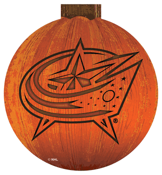 Blue Jackets 12 in. Halloween Pumpkin Sign