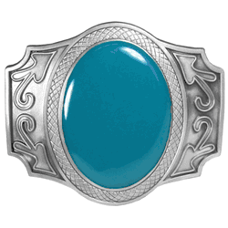 Blue Stone Enameled Belt Buckle