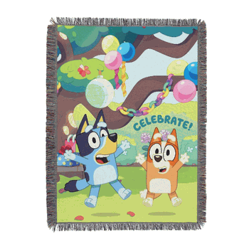 Bluey Celebrate Fun Woven Tapestry Wall Hanging 48x60 Inches