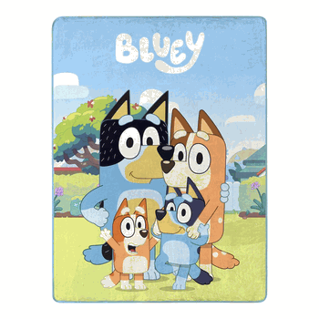 Bluey Family Photo Micro Raschel Throw Blanket 48x60 Inches