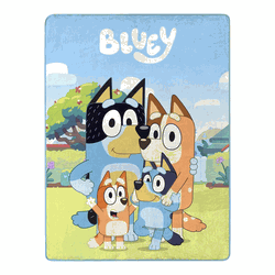 Bluey Family Photo Micro Raschel Throw Blanket 48x60 Inches