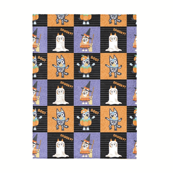 Bluey Halloween Squares Silk Touch Throw Blanket 50x70 inches