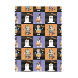 Bluey Halloween Squares Silk Touch Throw Blanket 50x70 inches
