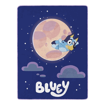 Bluey Over The Moon Micro Raschel Throw Blanket 48x60 Inches