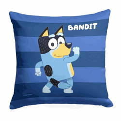 Bluey Roll Call Bandit Throw Pillow 18x18 Inches