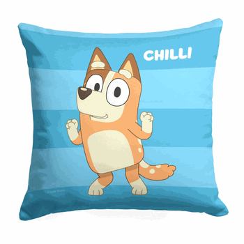 Bluey Roll Call Chilli Throw Pillow 18x18 Inches