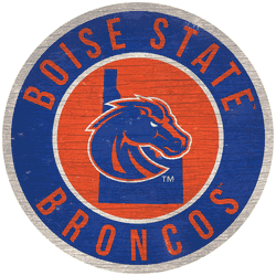 Boise State Broncos 12 in. Circle w/ State Sign