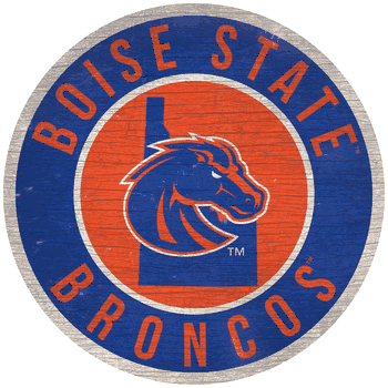Boise State Broncos 12 in. Circle w/ State Sign