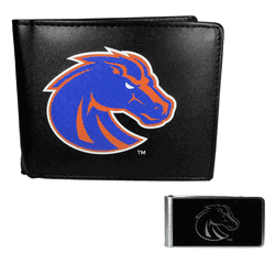 Boise State Broncos Bi-fold Wallet & Black Money Clip