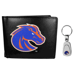 Boise State Broncos Bi-fold Wallet & Steel Key Chain