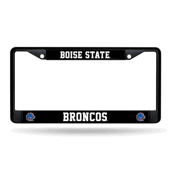 Boise State Broncos Standard Black Chrome Frame with Plastic Inserts 12