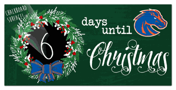 Boise State Broncos Chalk Christmas Countdown 6x12 Sign