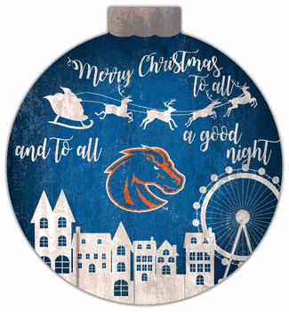 Boise State Broncos Christmas Village 12in Wall Art