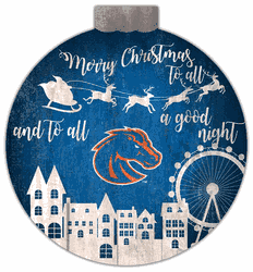Boise State Broncos Christmas Village 12in Wall Art