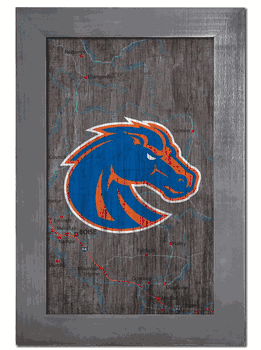 Boise State Broncos City Map 11x19 Sign