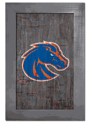 Boise State Broncos City Map 11x19 Sign