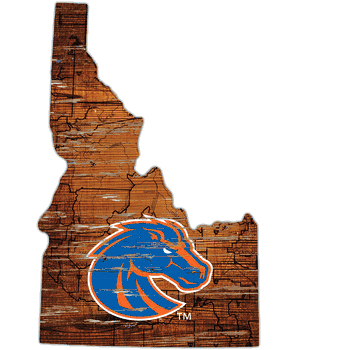 Boise State Broncos Distressed State with Logo