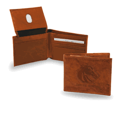 Boise State Broncos  Genuine Leather Billfold Wallet - 3.25" x 4.25" - Slim Style