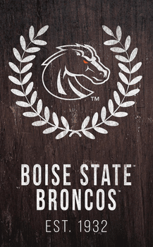 Boise State Broncos Laurel Wreath 11x19 Sign
